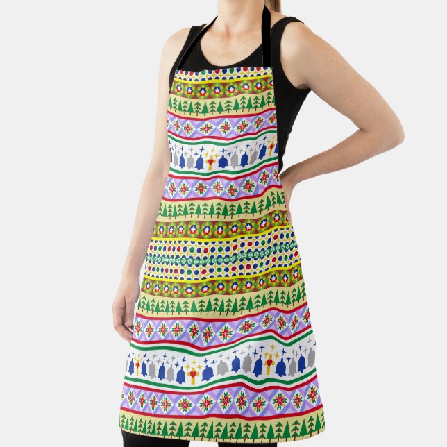Christmas Motif Pattern Apron (Insitu)