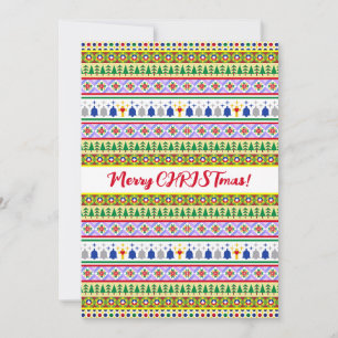 Christmas Motif Pattern Holiday Card