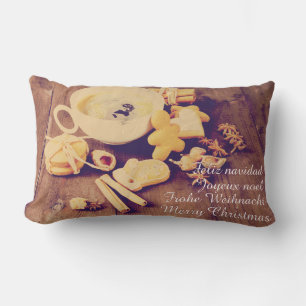 Christmas Motif with Cookies, Sweets and Spices Lumbar Cushion