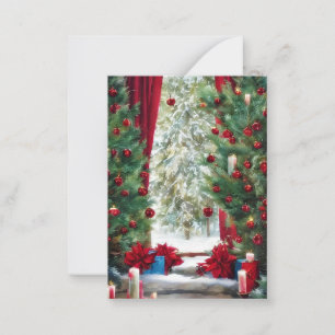 Christmas mountain cabin budget mini card