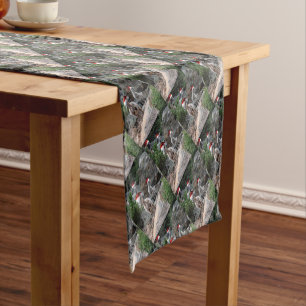 Christmas Mountain Goats Short Table Runner