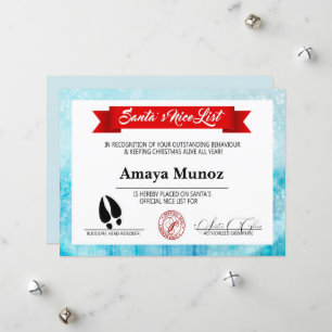 Christmas Mountains Santa's Nice List Holiday Card