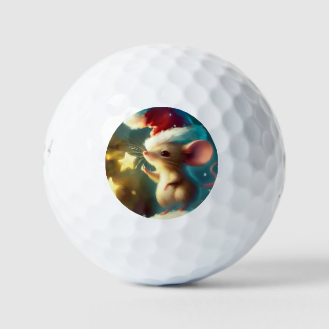Christmas Mouse (1) Golf Balls (Front)