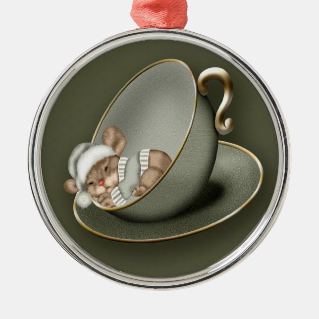 Christmas mouse (1 sided) metal tree decoration (Front)