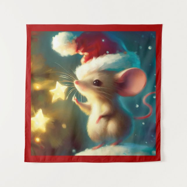 Christmas Mouse 1 Tapestry (Front)