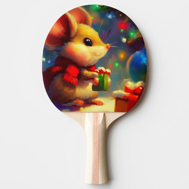 Christmas Mouse (2) Ping Pong Paddle (Front)