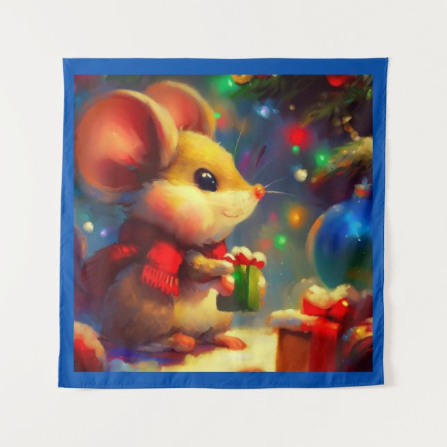 Christmas Mouse 2 Tapestry (Front)