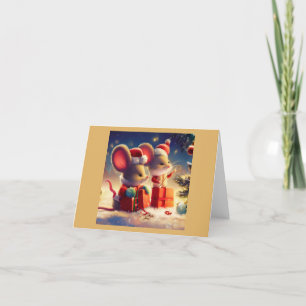 Christmas Mouse 3 Holiday Card
