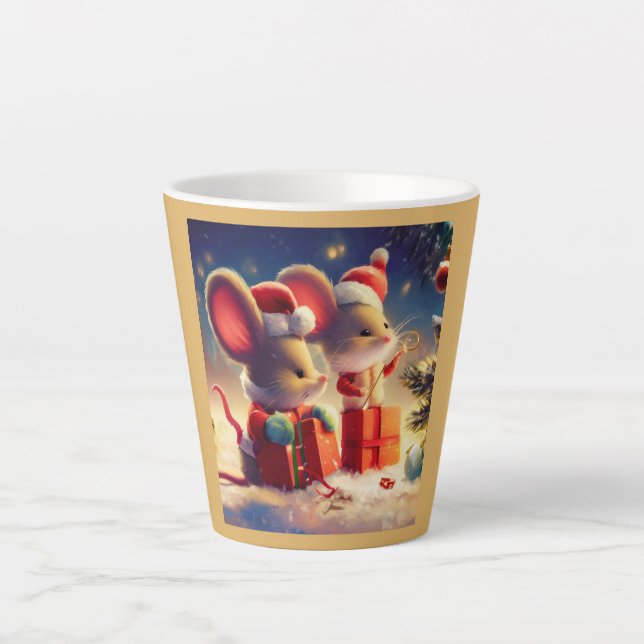 Christmas Mouse 3 Latte Mug (Front)