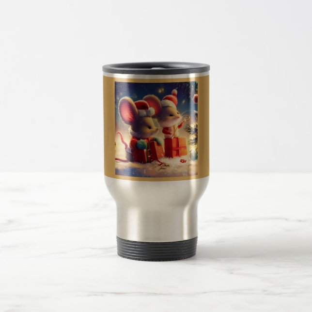 Christmas Mouse 3 Travel Mug (Center)
