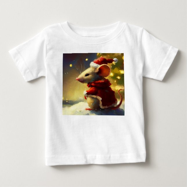 Christmas Mouse 4 Baby T-Shirt (Front)
