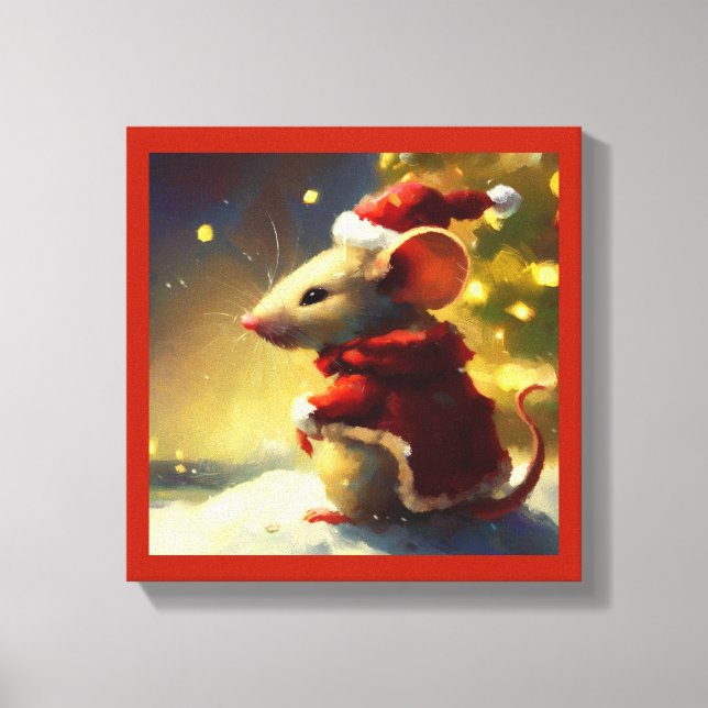 Christmas Mouse 4 Canvas Print (Front)
