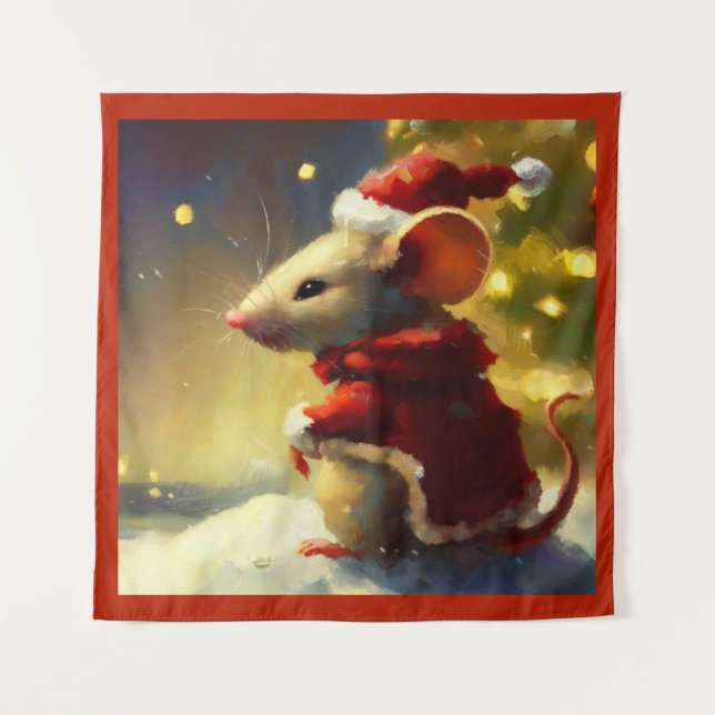Christmas Mouse 4 Tapestry (Front)