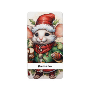Christmas Mouse 50 Your Text Here Label