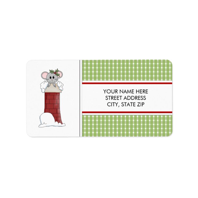 Christmas Mouse Address Mailing Labels (Front)