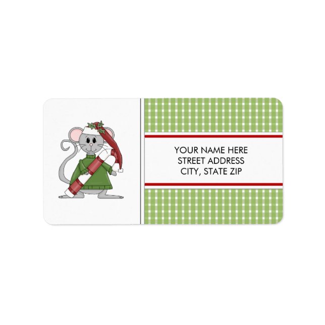 Christmas Mouse Address Mailing Labels (Front)
