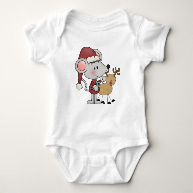 Christmas Mouse and Baby Bodysuit (Front)