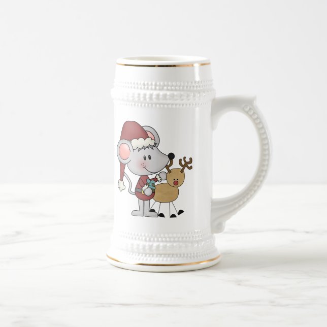 Christmas Mouse and Beer Stein (Right)
