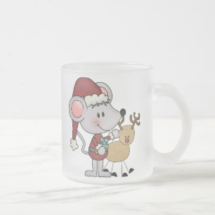 Christmas Mouse and Frosted Glass Coffee Mug