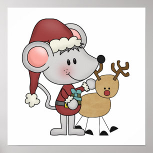Christmas Mouse and Poster