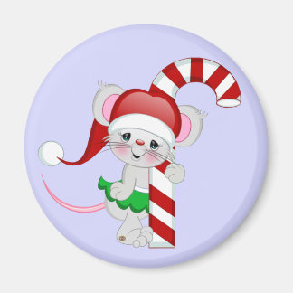 Christmas Mouse Candy Cane Magnet