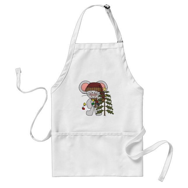 Christmas Mouse Decorating Tree Standard Apron (Front)