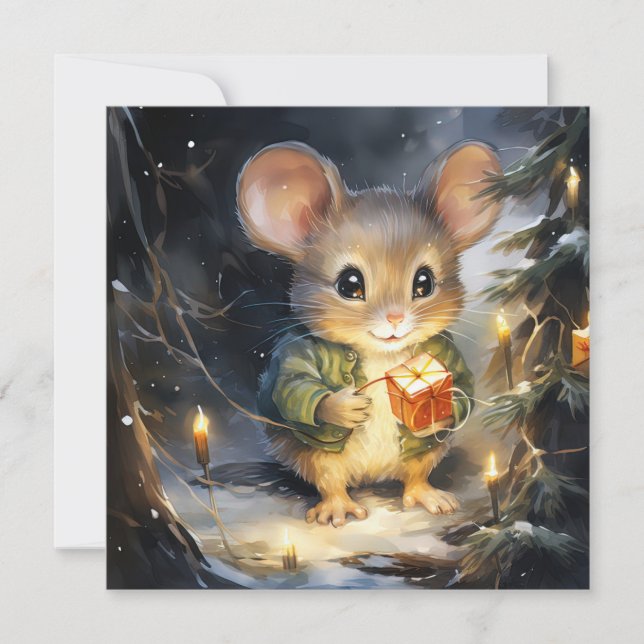 Christmas Mouse Greeting Card (Front)