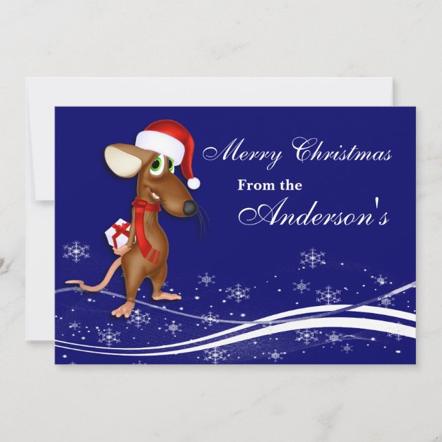 Christmas Mouse Greeting Card (Front)