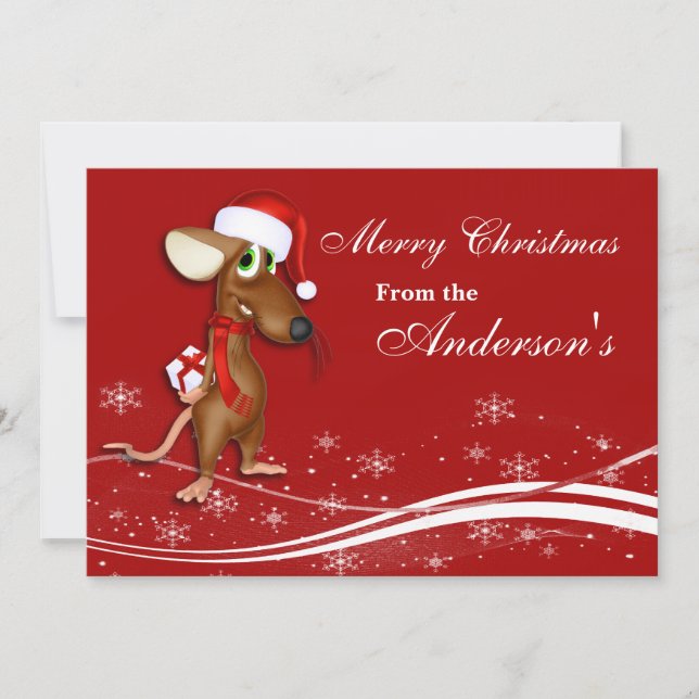 Christmas Mouse Greeting Card (Front)