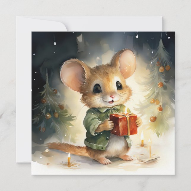 Christmas Mouse Greeting Card (Front)