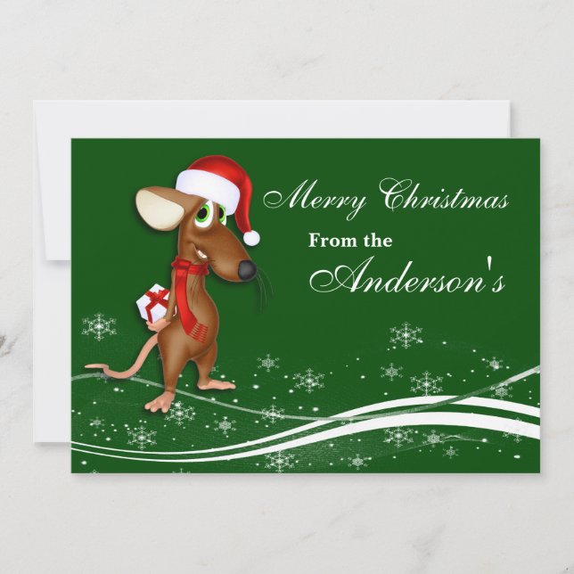 Christmas Mouse Greeting Card (Front)