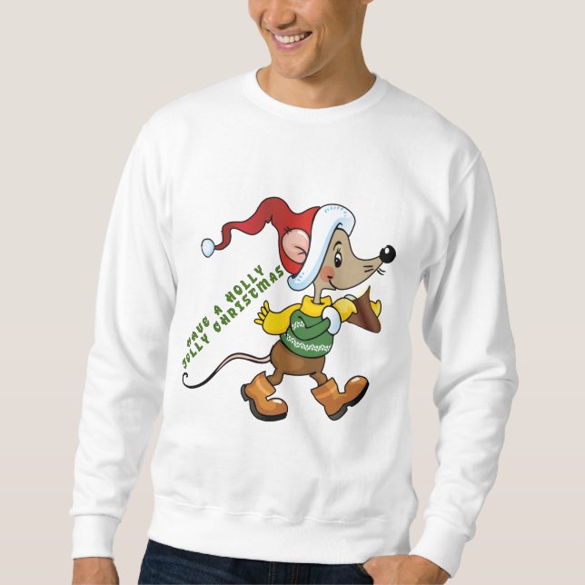 Christmas Mouse Holiday mens Sweatshirt (Front)