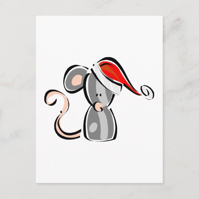Christmas Mouse Holiday Postcard (Front)