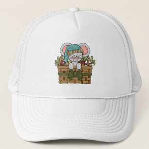 Christmas Mouse in Basket Trucker Hat