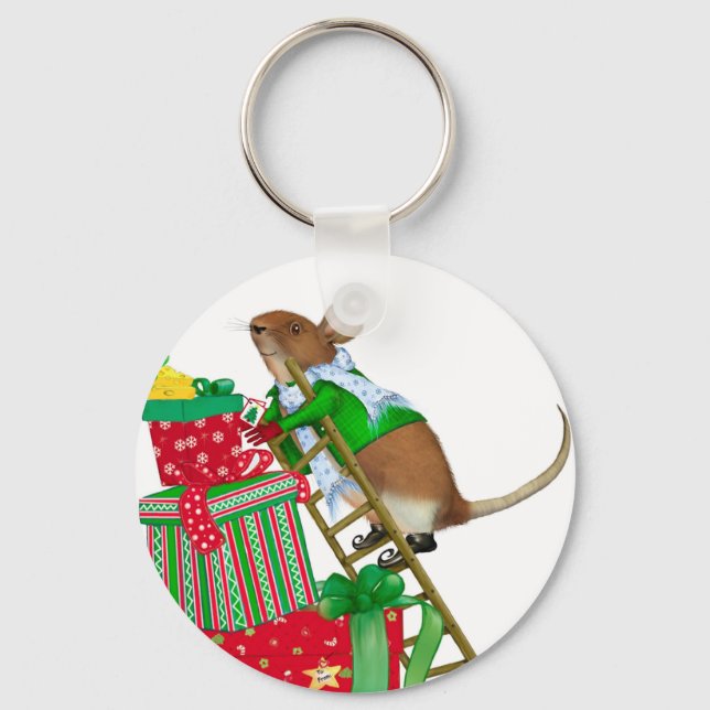 Christmas Mouse  Keychain (Front)