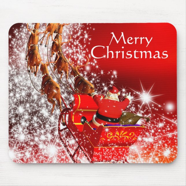 Christmas Mouse pad/Santa and Sleigh Pad (Front)