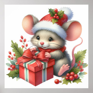 Christmas Mouse Poster