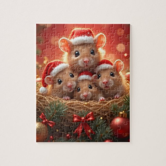 Christmas Mouse Puzzle (Vertical)