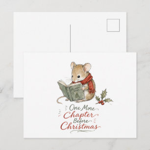 Christmas Mouse Reading Stories Postcard