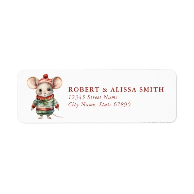 Christmas Mouse Return Address Labels (Front)