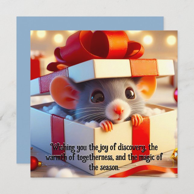 Christmas Mouse Surprise Gift Holiday Greetings (Front/Back)