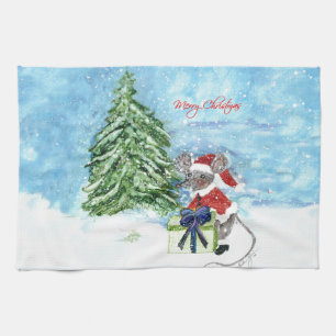 Christmas Mouse Tea Towel