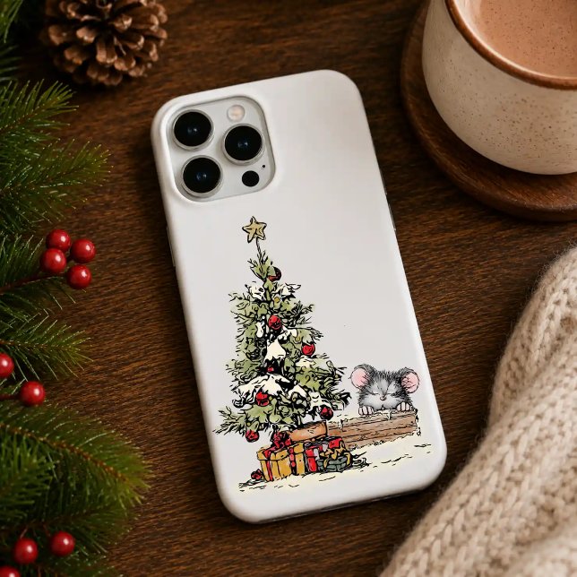 Christmas Mouse Under the Tree iPhone Case (Creator Uploaded)