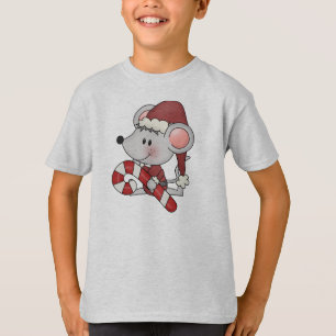 Christmas Mouse With Candy Cane T-Shirt