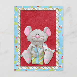Christmas Mouse With Gift Holiday Cards