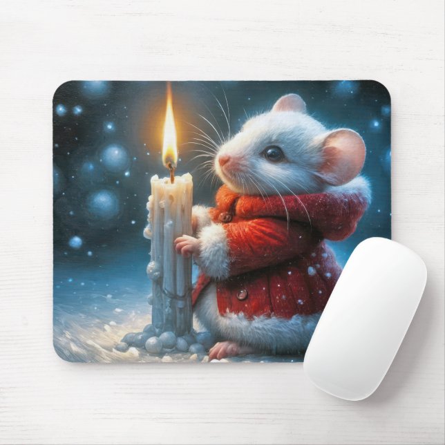 Christmas Mouse With Glowing Candle Pad (With Mouse)