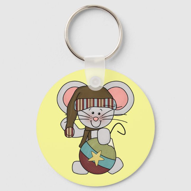 Christmas Mouse With Ornament Key Ring (Front)