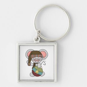 Christmas Mouse With Ornament Key Ring