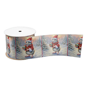 Christmas Mouse With Ornament Satin Ribbon
