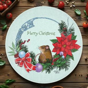 Christmas Mouse Wreath Cutting Board
